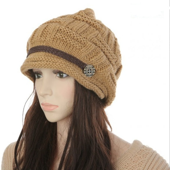 Women's Fashion Braided Autumn Winter Warm Baggy Beanie knitted hat crocheted hat 989D