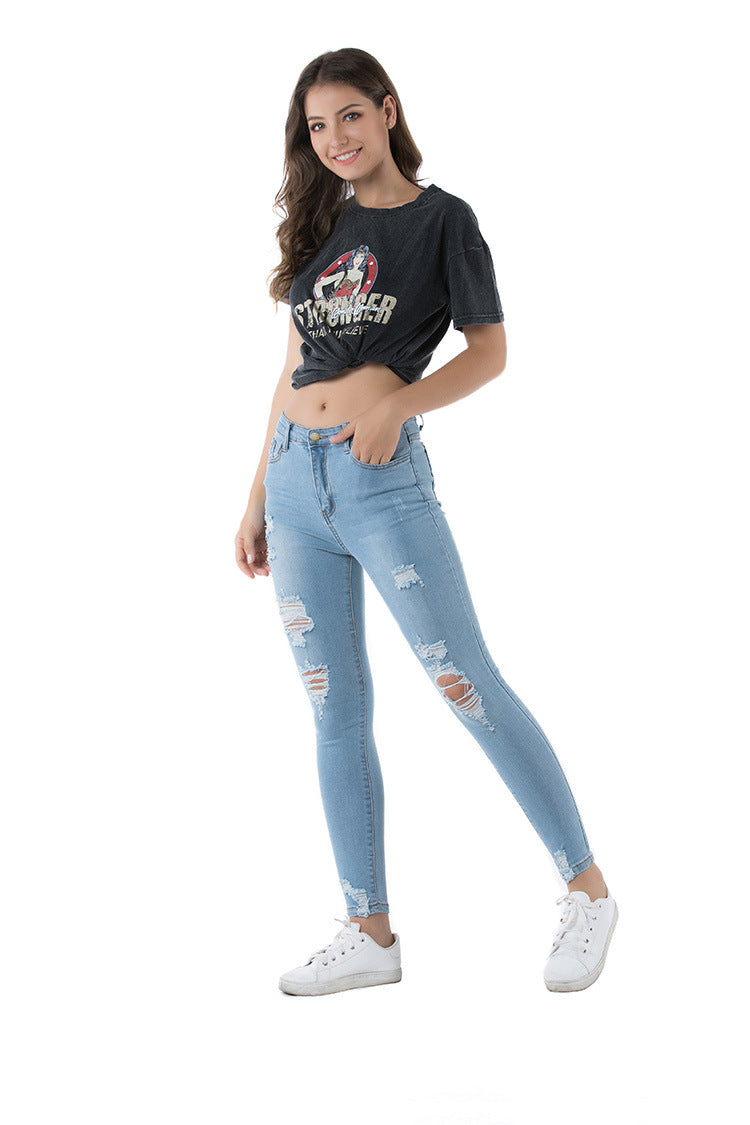Nostalgic stretch-hole jeans