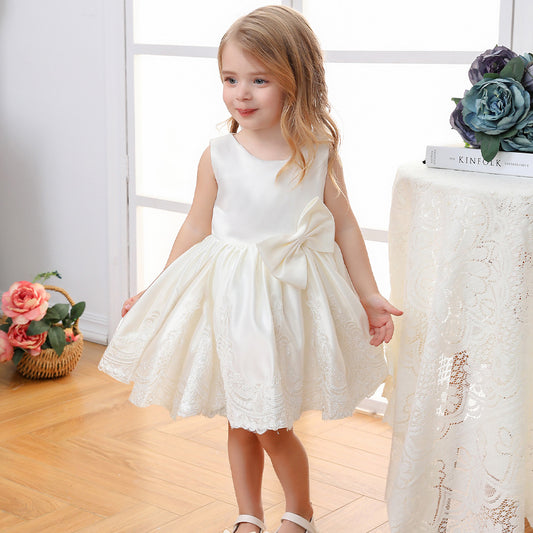 Girls Fashion Short Personalized Bow Dress