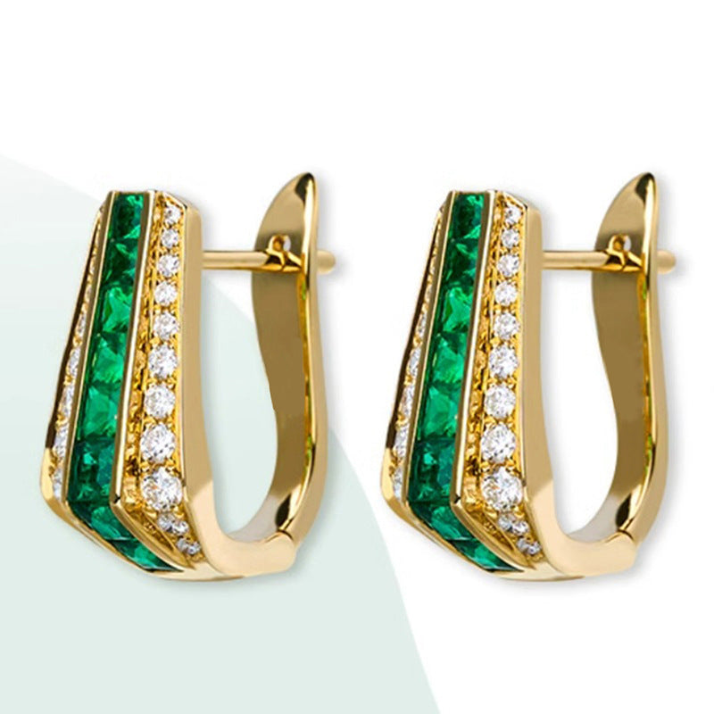 Elegant Faux Emerald Earrings