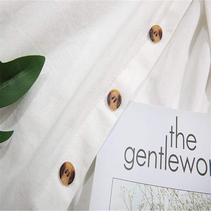 Elegant Button High Waist Skirt Female Pleated Skirt