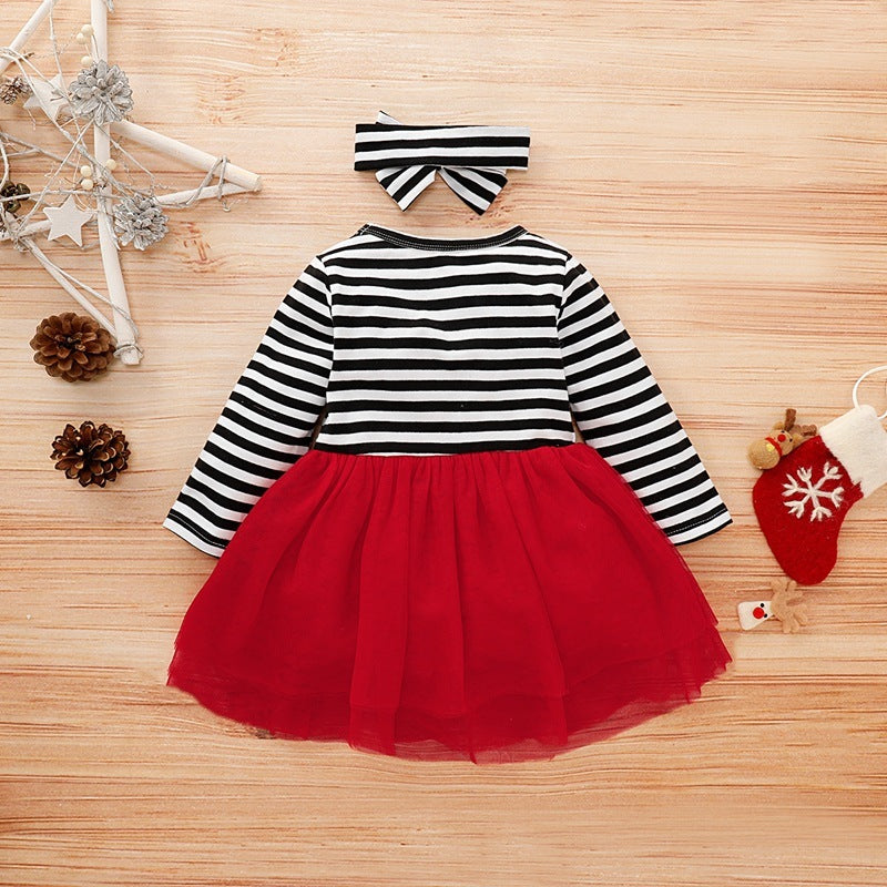 Christmas girls mesh dress