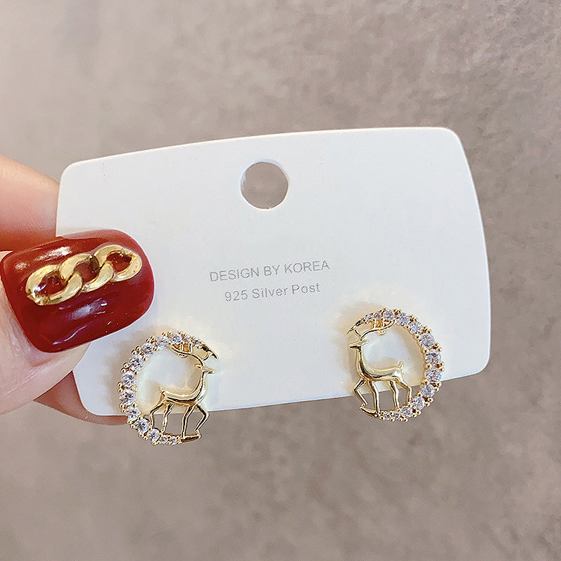 Christmas deer earrings