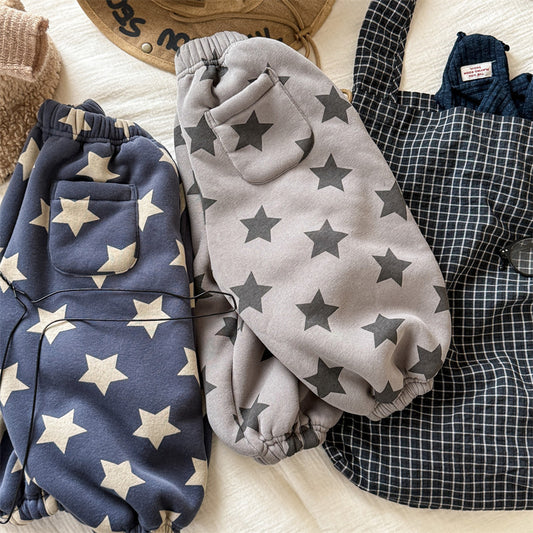 Kids' Korean-style Fleece-lined Pants For Girls, Autumn And Winter Wear