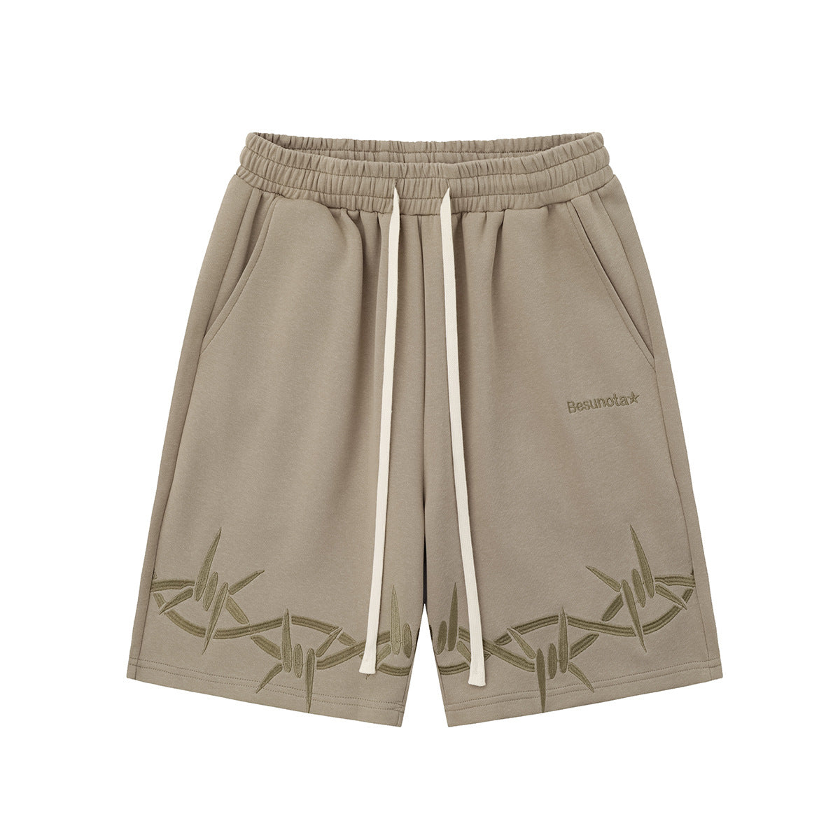 Sports Shorts Men And Women Thorns Embroidery Knitted Sweatpants