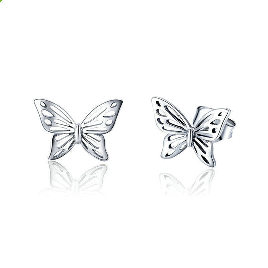S925 Silver Butterfly Dream Ring Earring Jewelry Set