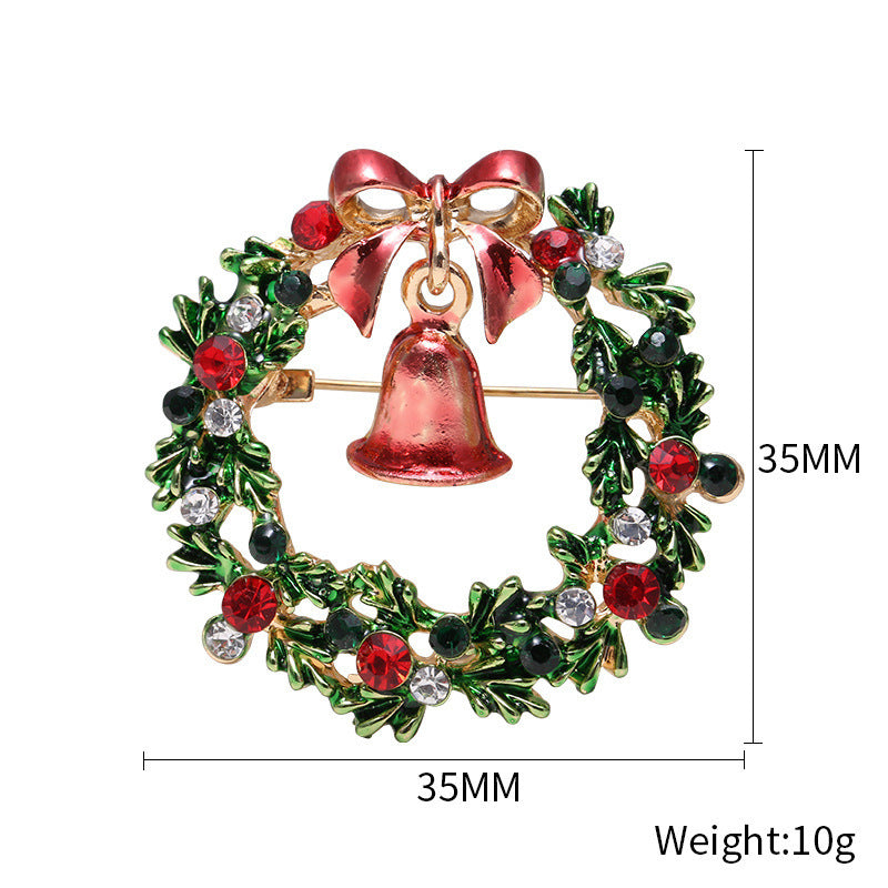 Christmas bell brooch
