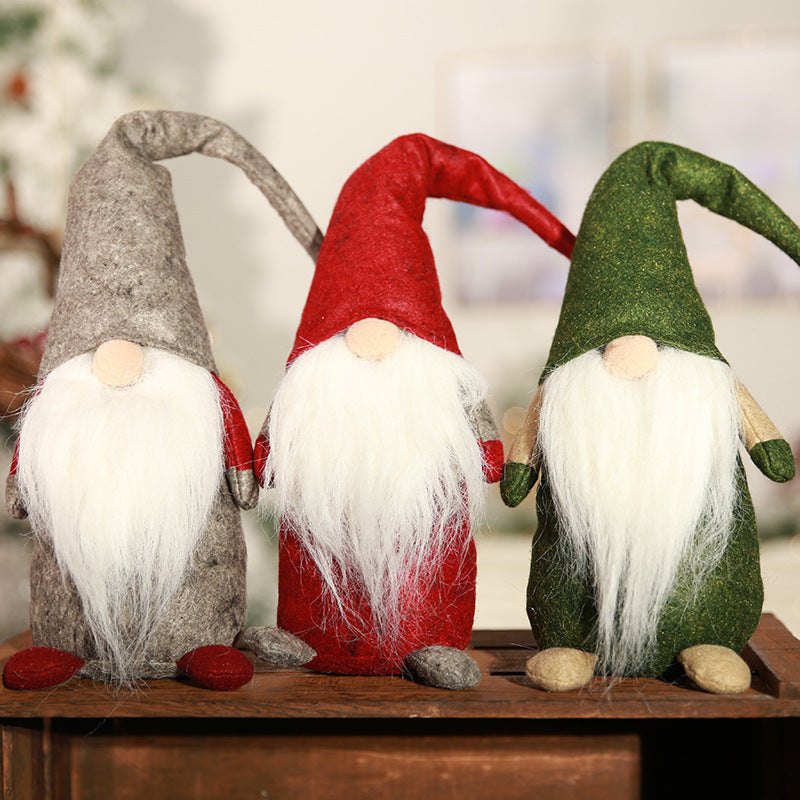 New Christmas Decoration Supplies Tree Pendant Small Old Man Doll Standing Faceless Doll Ornaments Wholesale