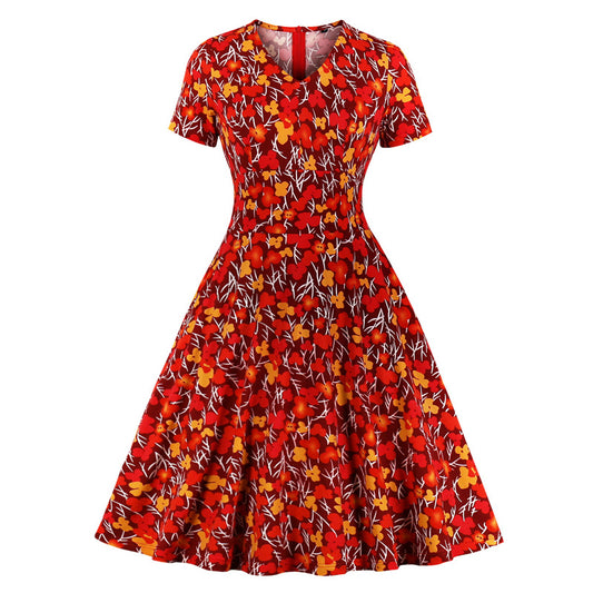 New Fall Christmas Print Dress For Women