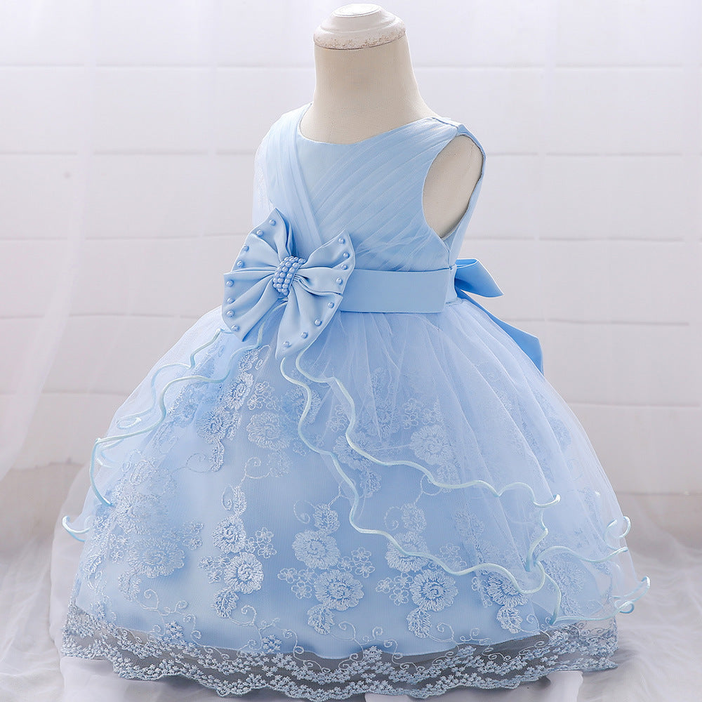 Girls' group one year old dress princess dress print