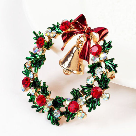 Christmas bell brooch