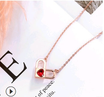Life lock love sterling silver S925 rotary lock necklace creative necklace