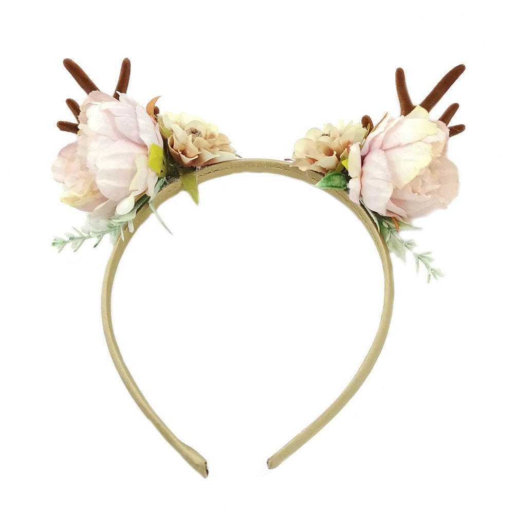 Baby headband Christmas antler ear nylon headband