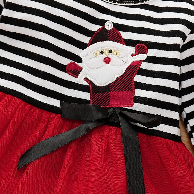 Christmas girls mesh dress