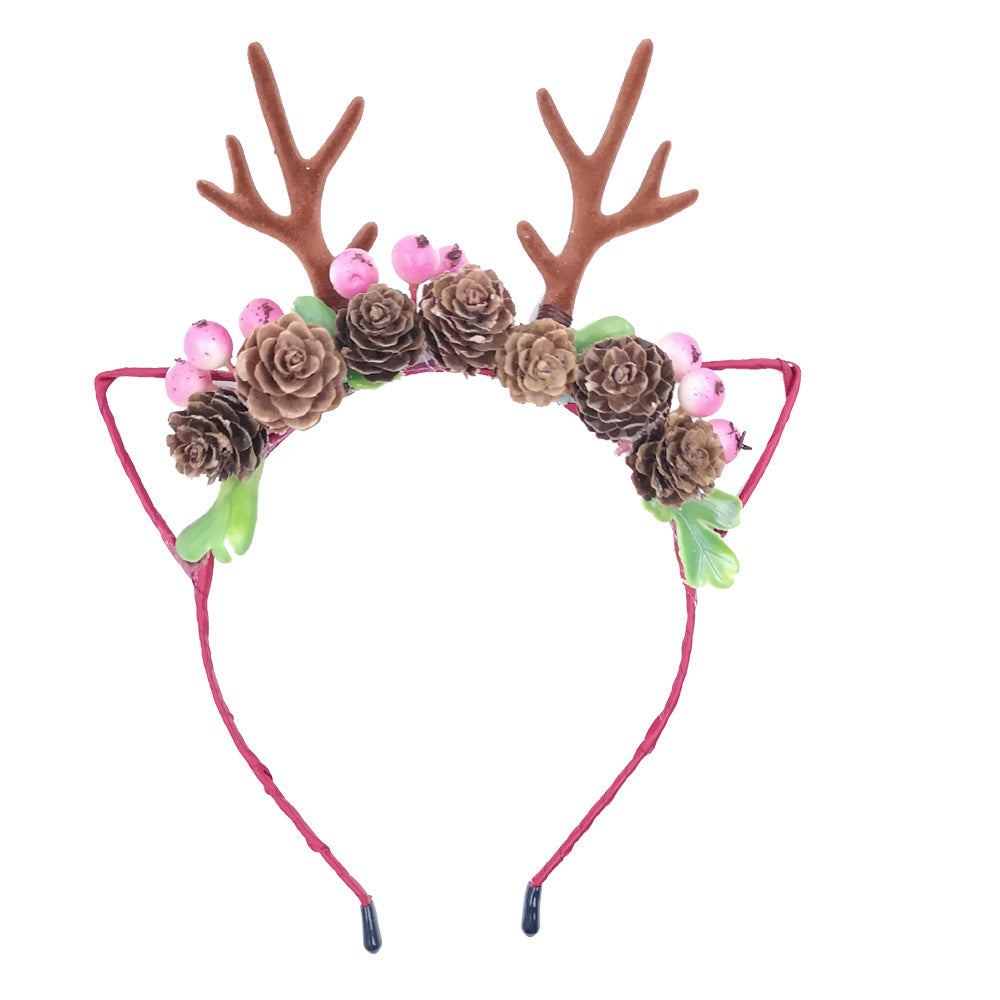 Baby headband Christmas antler ear nylon headband