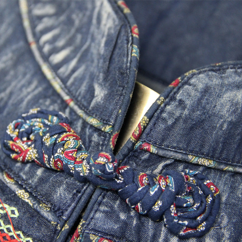 Denim dress with belt