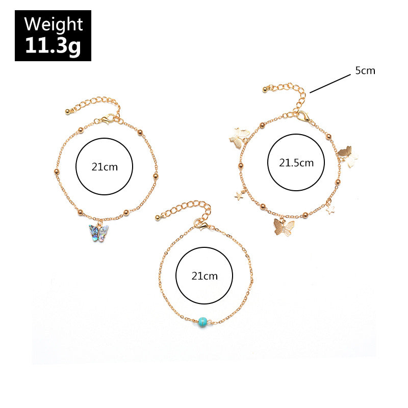 Abalone scallop with butterfly Anklet