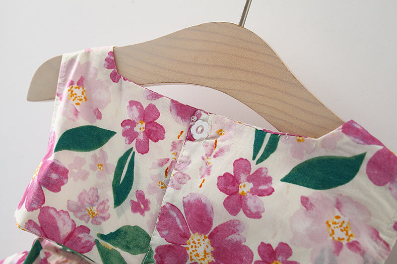 Girls' Fashion Summer Flower Sleeveless Dress