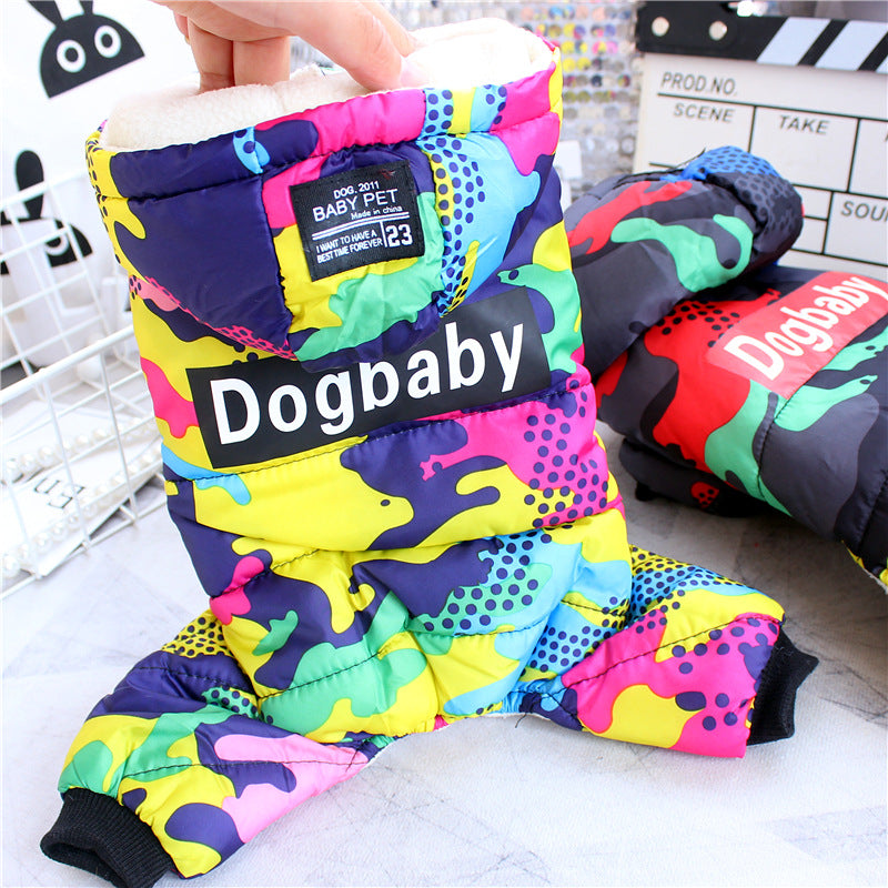 Winter VIP pet four-legged windproof down jacket