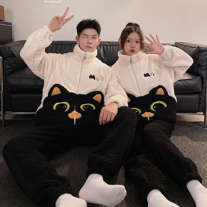 Fashion Casual Embossed Velvet Couple Pajamas