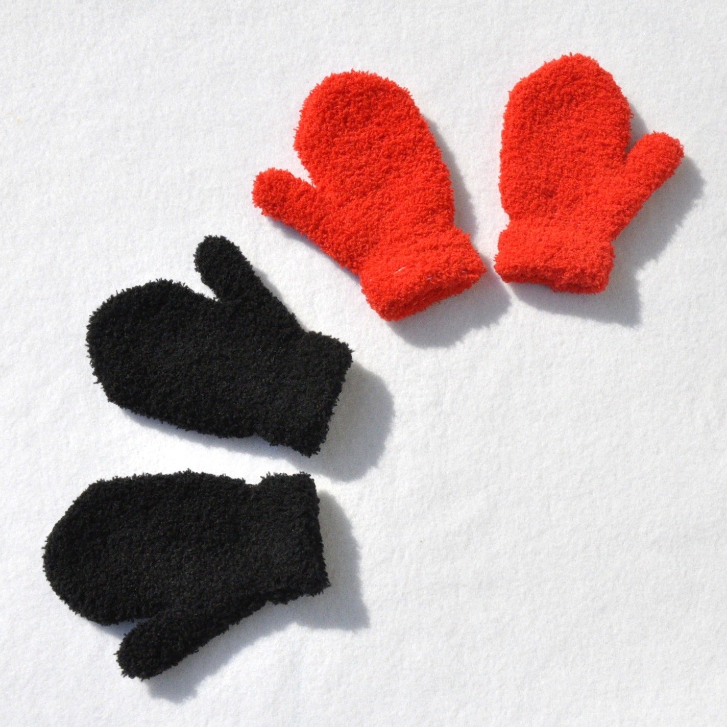 Warm Knitted Gloves Winter Half Plus Fleece Gloves