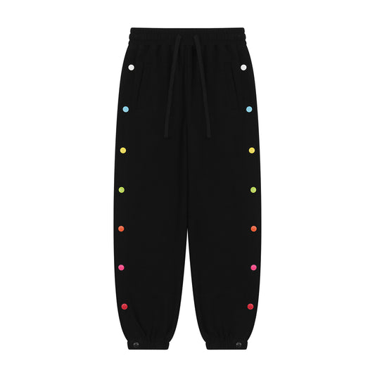 Color-Breasted Design Cotton Casual Pants For Men And Women