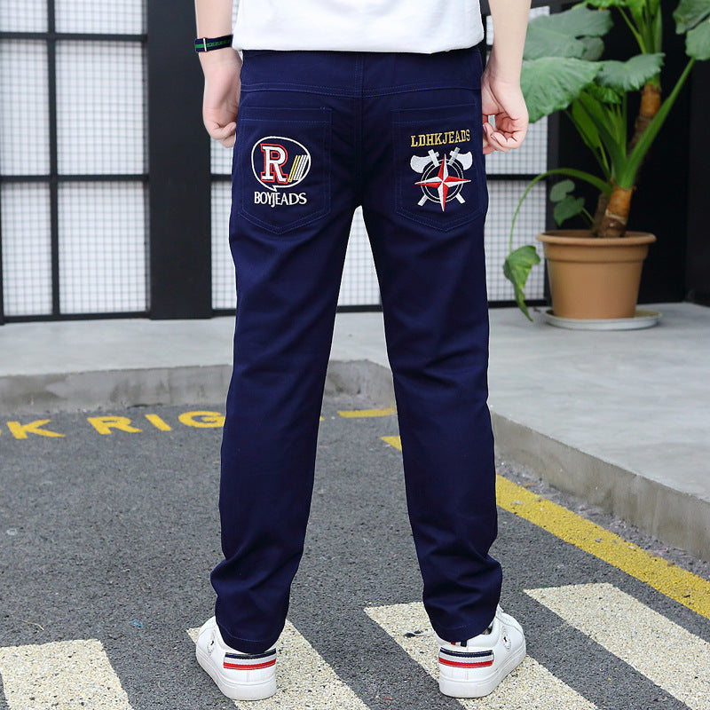Children's Summer Men's Trousers Trousers Trousers Summer Thin Boys Ordinary Casual Pants Children 9 Years Old Loose Loose Version