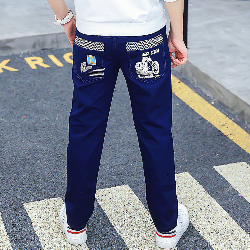 Children's Summer Men's Trousers Trousers Trousers Summer Thin Boys Ordinary Casual Pants Children 9 Years Old Loose Loose Version