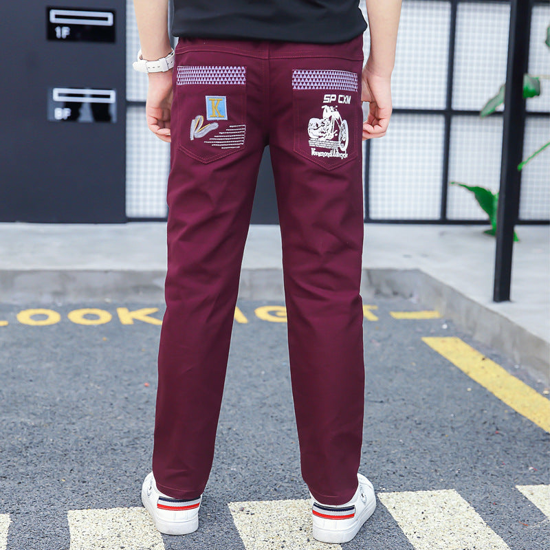 Children's Summer Men's Trousers Trousers Trousers Summer Thin Boys Ordinary Casual Pants Children 9 Years Old Loose Loose Version