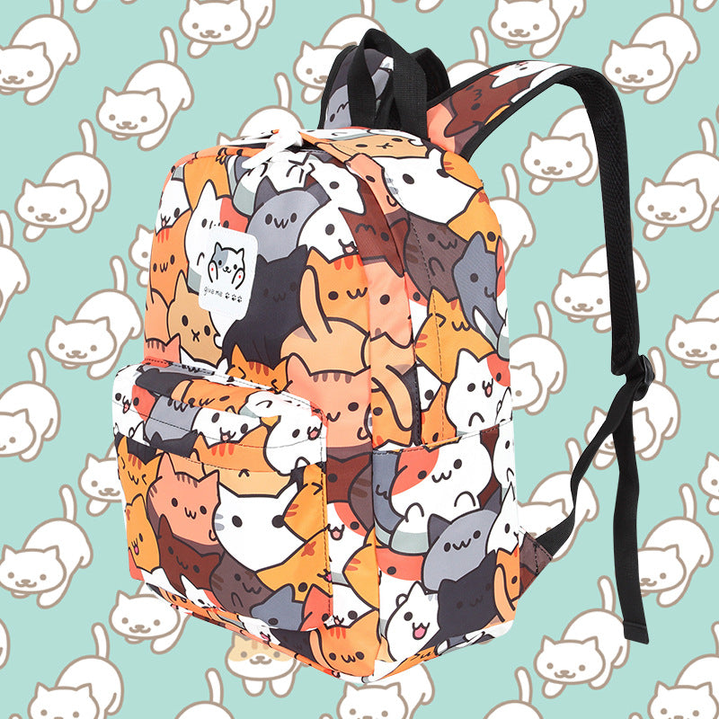 Cat Backyard Backyard Backpack Cat Pattern Print Backpack School Bag