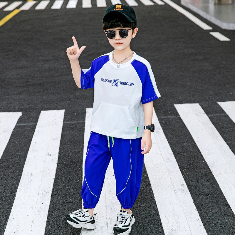 Boys'' Suit Summer Cotton Leisure Reflective Middle School