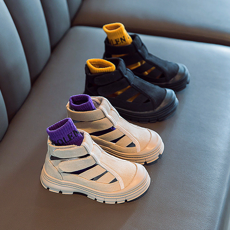 Fashion Simple Side Zipper Girls Sandals