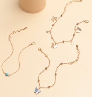 Abalone scallop with butterfly Anklet