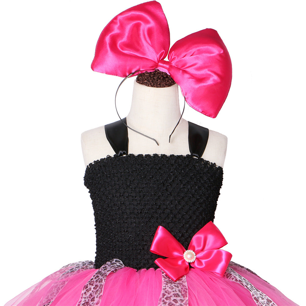 Girls' Handmade Mesh Princess Dress Suit