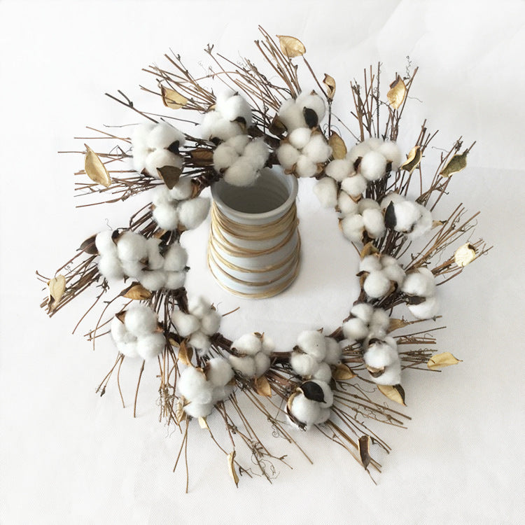 Cotton twig Christmas wreath
