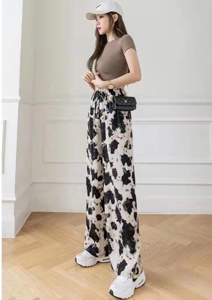 Draping Mopping Pants Straight Ink Painting Dye Pants For Women