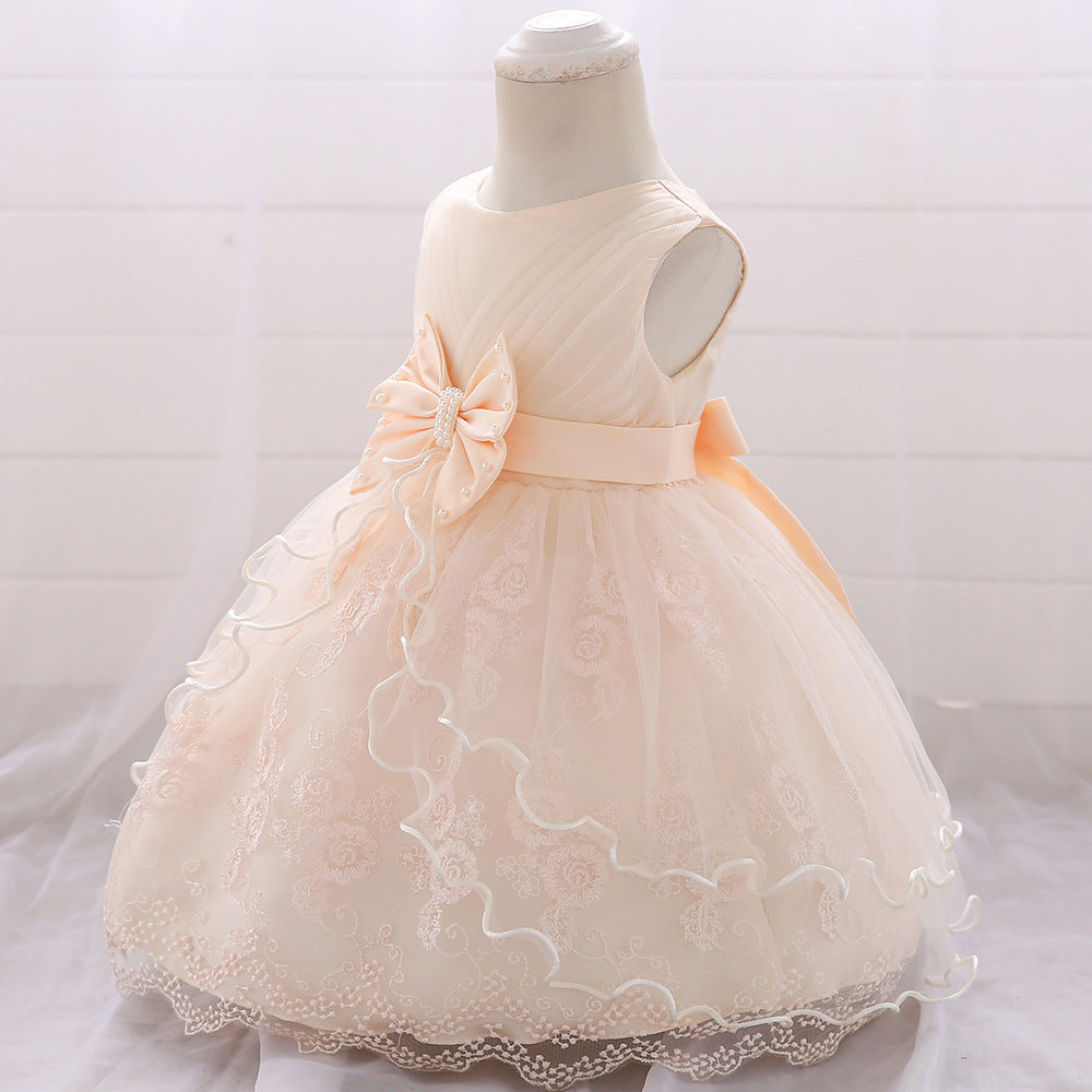 Girls' group one year old dress princess dress print