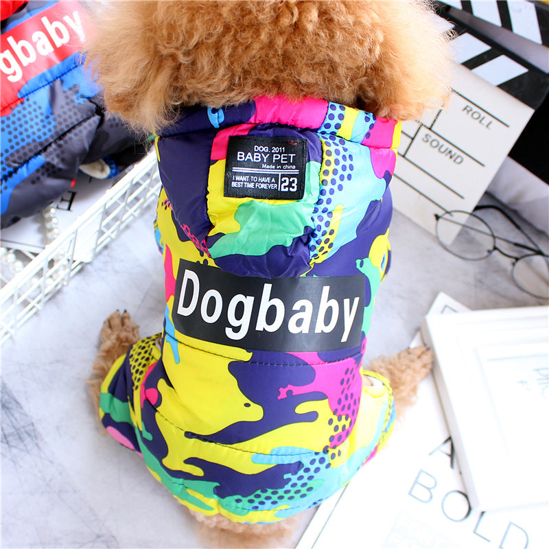 Winter VIP pet four-legged windproof down jacket