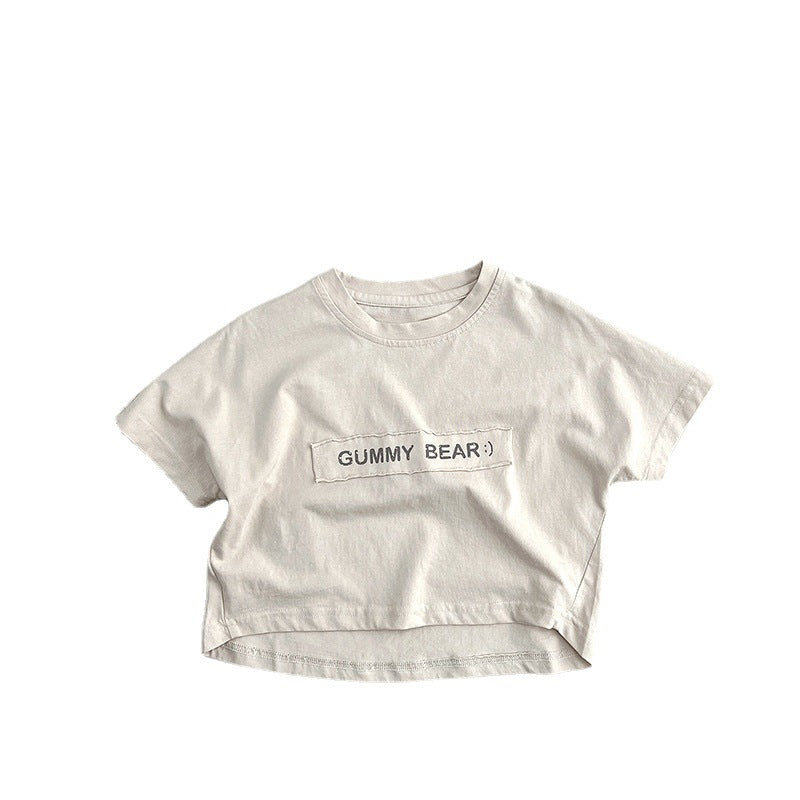 Children's Short-sleeved Printed Boy Loose Casual Top All-matching Clothes