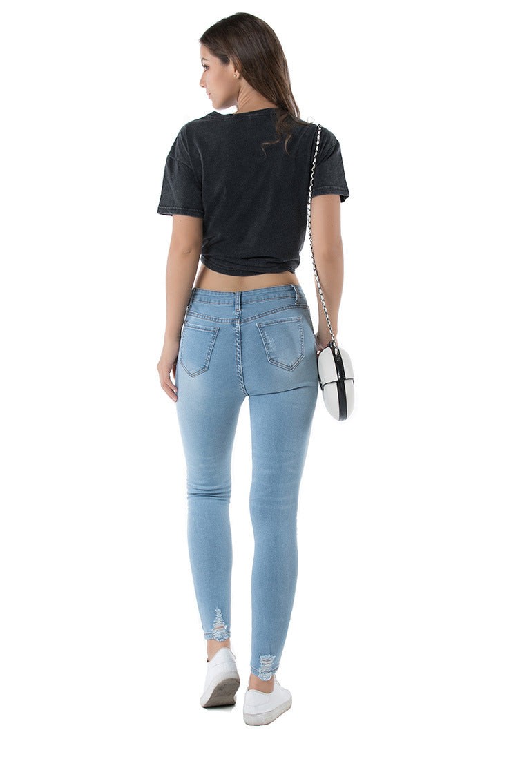 Nostalgic stretch-hole jeans