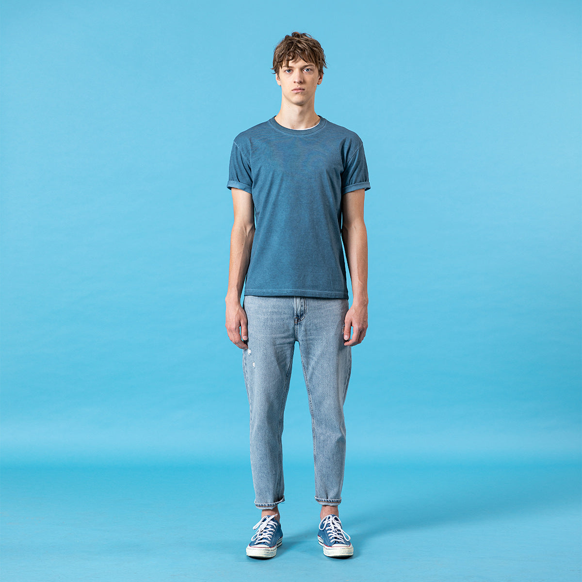 Micro tapered cropped jeans