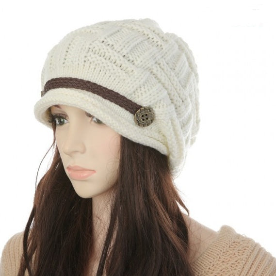 Women's Fashion Braided Autumn Winter Warm Baggy Beanie knitted hat crocheted hat 989D