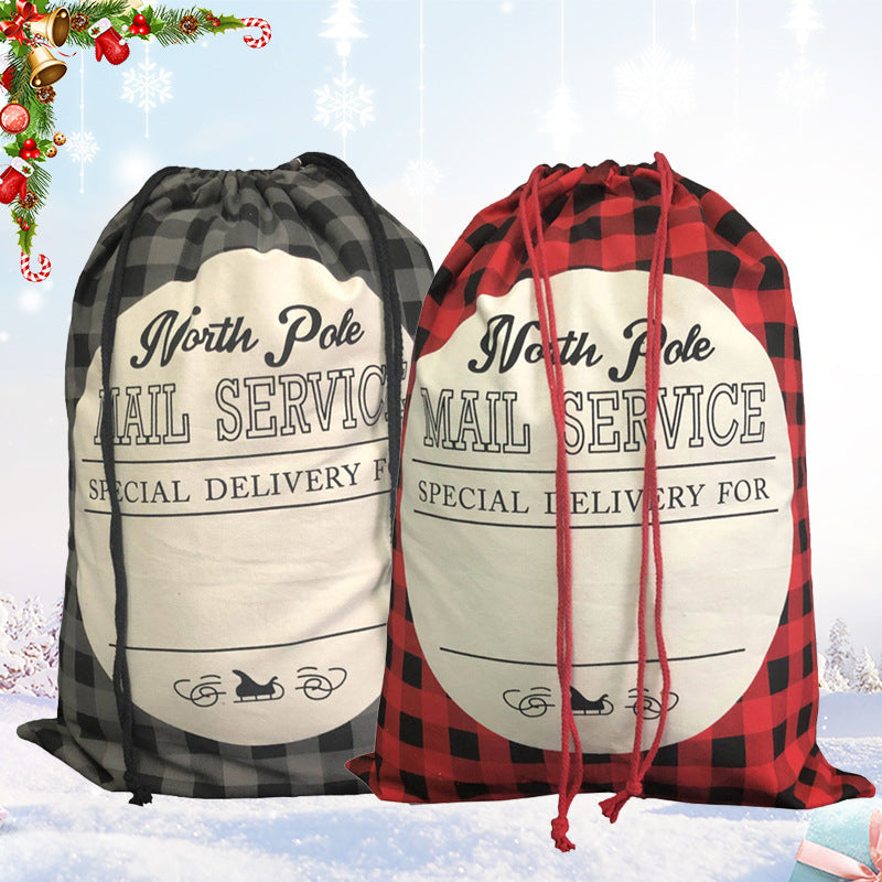 Christmas Gift Bag Black And White Lattice Christmas