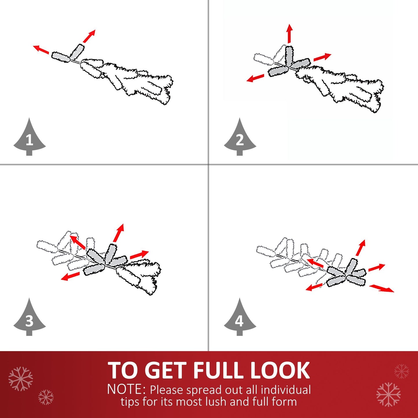 7ft White Christmas Tree Artificial Christmas Tree With 1230 Branch Tips And Metal Stand