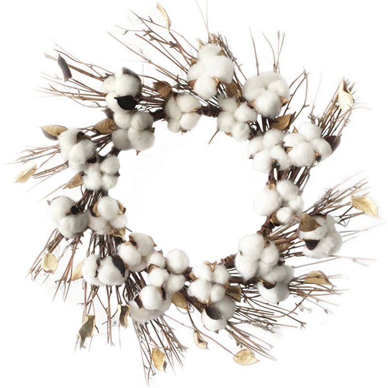 Cotton twig Christmas wreath