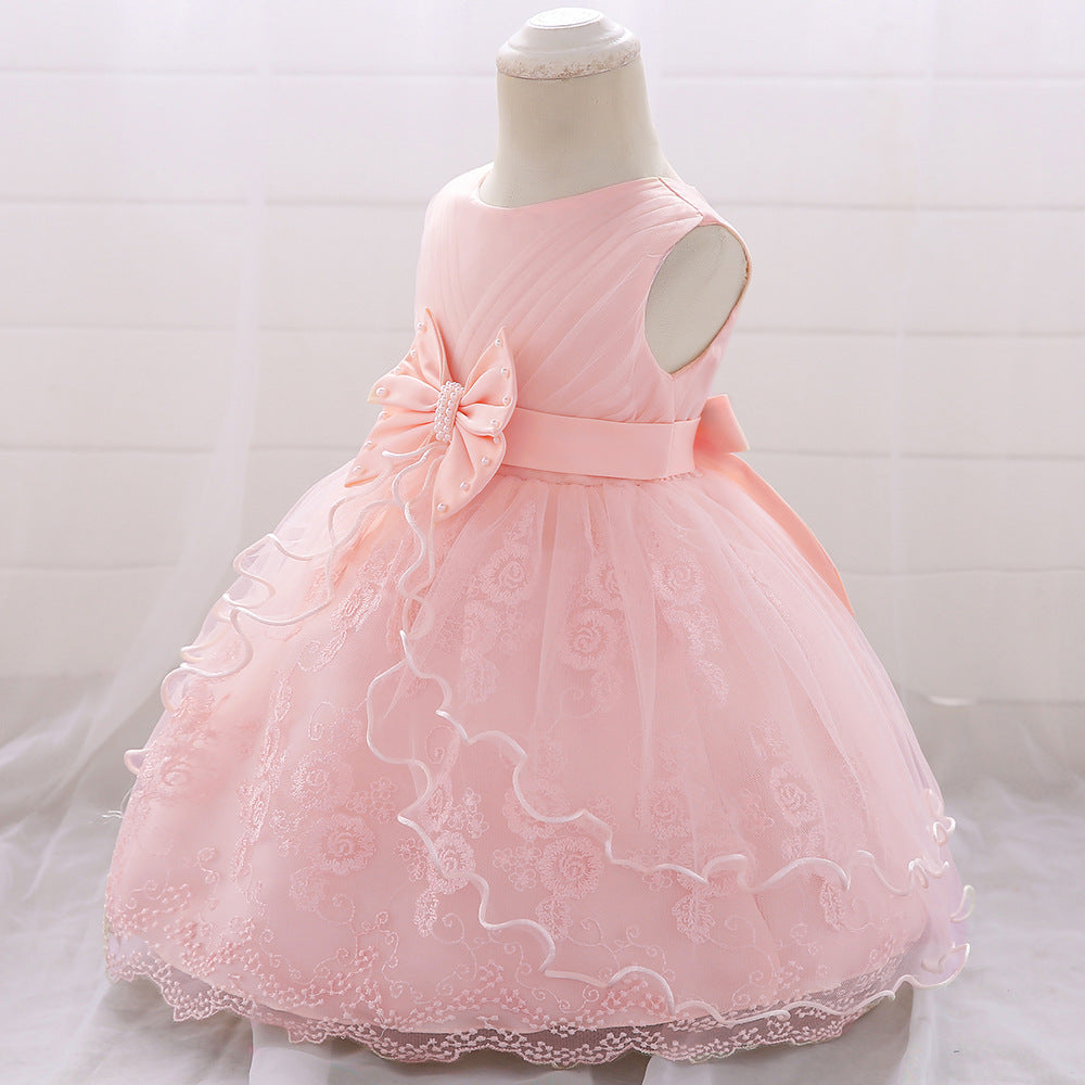 Girls' group one year old dress princess dress print