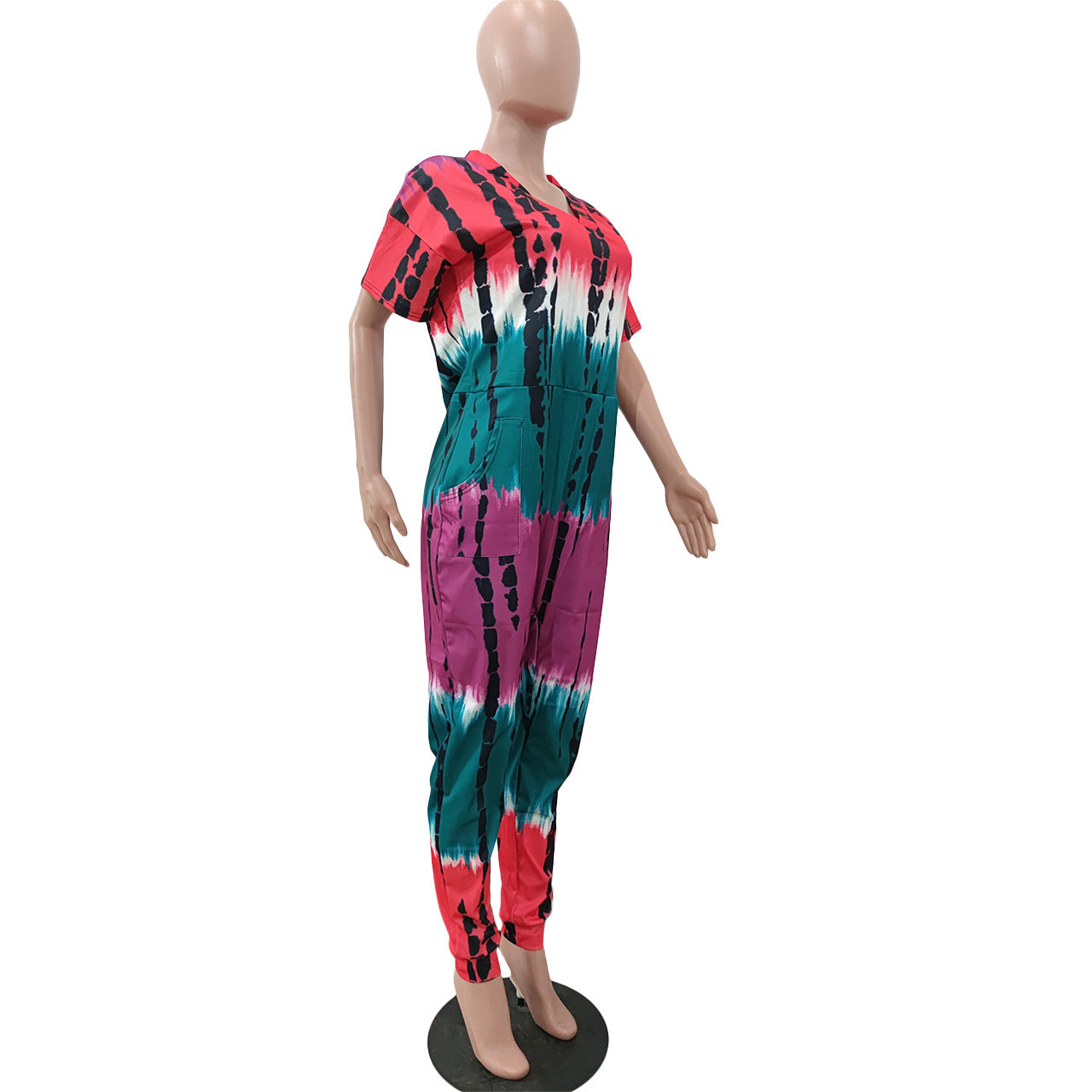 Targeted Print Loose Size Jumpsuit Women