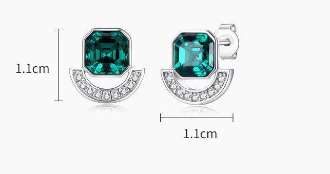 Necklace S925 Sterling Silver Square Jewelry Set