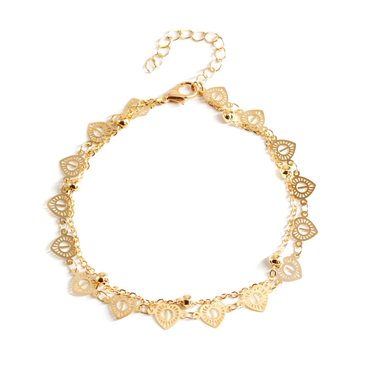 New Beach Handmade Chain Love Hollow Anklet