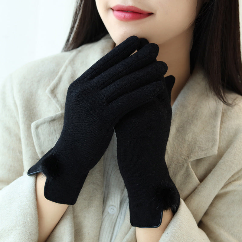 Women's Plush Closed Riding Outdoor Gloves